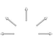 5 X Cone Steel Nose Studs with Ball End 11 MM
