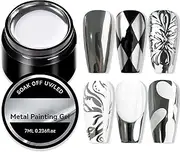 Reflective Nail Polish Gel | 7ml Silver Metal Nail Polish - Manicure Accessories Nail Polish, High Glossy Metal Painting Gel with Reflective Effect for Women