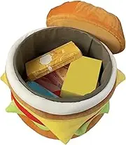 Ottoman with Storage,Hamburger Shape Footrest Stool | Multifunctional Home Decor Footrest, Vanity Stool for Living Room