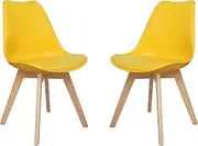 [Chotto] Ando Dining Chairs - Set of 2 in Yellow: Vibrant Seating for Modern Spaces. Stylish, Comfortable, and Durable Dining Elegance