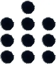 ａ aternee 10x Microphone Furry Windscreen Lapel Microphone Windscreen Furry Wind Covers for Interview, Black