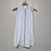 POTTERY BARN BABY SLEEP SACK HALO SWADDLE MED 6-12 MONTHS BLUE POLKA DOTS