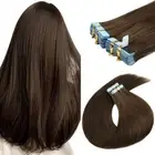 Reusable Tape In Hair Extensions Double Side Invisible Skin Weft Remy Human Hair