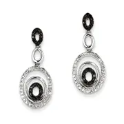 14k White Gold Blk. u0026 Wht. Dia Earrings