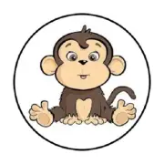 48 Baby Monkey !!! ENVELOPE SEALS LABELS STICKERS 1.2" ROUND