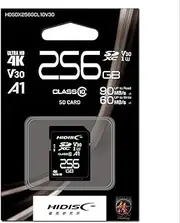 HIDISC HDSDX256GCL10V30 SDXC Card, 256 GB, UHS-I Speed Class 3 (U3), A1/4K Compatible