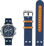 [Generic] for Khaki Aviation Watch H77616533 H70615733 Watch Strap Men Watchband Beyond Wind Speed Series Nylon Canvas 20Mm 22Mm/Black Silver Pin/22Mm