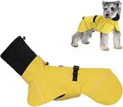Small Dog Raincoat - Double Collar Waterproof Dog Raincoat | Adjustable Reflective Pet Poncho Lightweight Jacket Clothes for Medium Doggy, Puppy & Outdoor