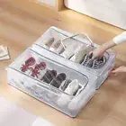 Clear Shoe Storage Box Foldable Shoe Cabinet Thicken Shoe Organiser Household