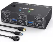 Displayport KVM Switch 2 Monitors 2 Computers 8K@30Hz 4K@144Hz,Camgeet USB3.0...