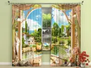 3D Europe Garden 1 Blockout Photo Curtain Print Curtains Drapes Fabric Window AU