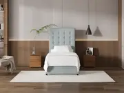 My Style Buttoned Headboard & Drawer Base - Single / Duckegg / Standard Base