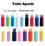 75 feet of 6 inch Tulle Fabric 25 Yd Roll Spool Wedding Bow Decoration