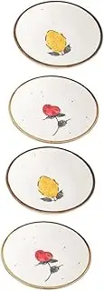4 Pcs Hand-Painted Saucer Appetizer Plate Mini Prep Dish Pudding Cups Home Sauce Dish Soy Sauce Holder Small Appetizer Plate Condiment Small Plate Ceramics White Sauce Cups (Color : Whitex4pcs, Size