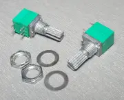 2 Pcs 10K B10K Linear RV097NS Sealed Potentiometer Pot 15mm Shaft 5pins + Switch