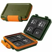 ELECOM memory card case SD8 sheet MicroSD8 Holds impact khaki CMC-SDCHD01GN NEW