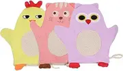 Toddmomy 3Pcs Shower Mitts Softer Cartoon Animal Bath Scrubber for Lightweight Gentle Texture for Home Travel Shower Present