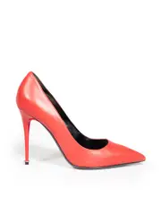 Red Leather Stiletto Pumps