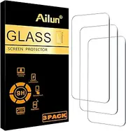 Ailun Glass Screen Protector for iPhone 16 / iPhone 15 / iPhone 15 Pro [6.1 Inch] Display 3 Pack Tempered Glass, Sensor Protection, Dynamic Island Compatible, Case Friendly