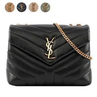 YSL LOU LOU V紋金鍊小牛皮斜背包(任選) 494699 DV727