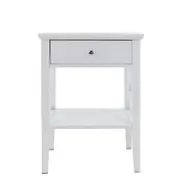 White Sofa Bedside Side Table 1 Drawer Wooden Storage Cabinet Bedroom Office