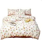 Bed Linen Set Double Layer Gauze White and Red Apple Bed Linen with Zip 1 x