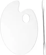 CIMAXIC Makeup Foundation Mixing Palette Acrylic 2pcs Mixing Plate with Spatula Travel Size for Foundation Blending