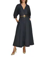 Donna Karan A Line Belted Shirt Dress