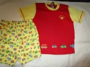 Boys Half Pipe short sleeve Summer pyjamas Size 4 red/yellow