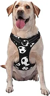 AFHYZY No Pull Dog Harness and Leash Set, Adjustable Reflective Vest with Handle Easy Control, Soft Pet Harness for Small, Medium and Large Dogs, Walking, Hiking - (Soccer) Small