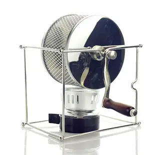 簡易手搖烘豆機咖啡豆烘培機小型不銹鋼滾輪烘烤機創意咖啡器具