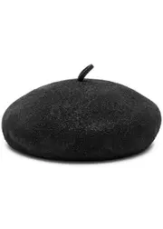 Eugenia Kim Faye Glittered Wool Beret - Black And Silver ONE SIZE