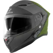 H153 BT SPN Black Green Bluetooth Helmet