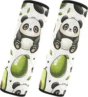 GAIREG Cute Panda Avocado on White Seat Belt Padded Covers for Adults Strap Pad Shoulder Bag