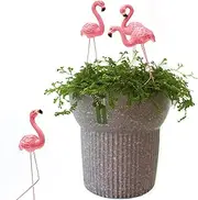 4 Pcs Vivid Small Flamingo Statue for Yard, Mini Lawn Plastic Flamingo Statue, Outdoor Garden Flamingo Statue Ornament Lawn Decor Gifts