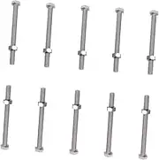 Stainless Steel 304 Hexagon Bolts Screws Nuts Set 10 Sets High Temperature Wear-Resistant Easy to Use