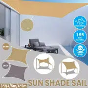 420D Heavy Duty Waterproof Sun Shade Sail Square Rectangle Triangle 98% UV Block