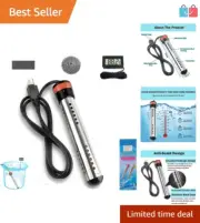 2000W Portable Immersion Water Heater with Digital LCD Thermometer - UL Listed