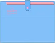 NISUN 12 Pocket Expanding File Folder Accordion Document Organizer, Adjustable Buckle Folder Pocket Folder for School Office Home (Blue)