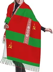 [DRTGEDS] Flag Of Belarus Scarfs For Women Fall Winter Scarves Pashmina Shawls And Wraps For All Season Christmas Gift