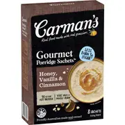 Carman's Porridge Sachets Honey, Vanilla & Cinnamon 8 pack