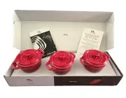 Staub Mini Cocottes Cherry Red Set of 3 Round Ramekins Baking Dishes New in Box