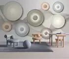 3D Light Circle Wallpaper Wall Mural Removable Self-adhesive 175