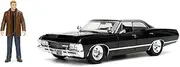 New Jada 1967 Chevy Impala SS Sport Sedan Black & Dean Winchester Diecast Figurine Supernatural (2005-2020) TV Series 1/24 Diecast Model Car by Jada 32250