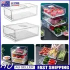 Fridge Food Storage Container with Drain Tray for Food Egg Meat Storage
