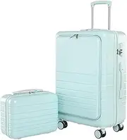 [Habrur] Checked Luggage Carry On Luggage Carry On Luggage 14/20in Suitcase 2 Piece Set Spinner Trolley,Durable Travel Luggage Suitcase Luggage Suitcase (Color : C, Size : 20+14in)