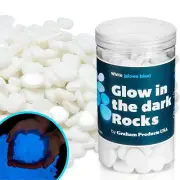 190 Pieces Glow in the Dark Rocks - Powered by Sunlight - White