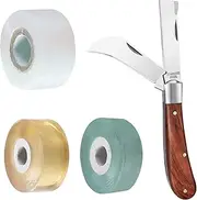 MIDOUWEST Garden Grafting knife,Stainless Steel Double Blades Rosewood Handle Pruning Knife,3 Grafting Tape Buddy Tape for Fruit Trees,Gardening Grafting Tool