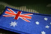 BULK 50 x Australian Flag Patch Stitch On Badge Embroidered w/hook loop L10cm