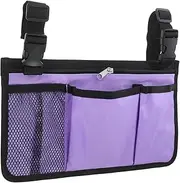 Side Bag for Wheelchair Portable Oxford Cloth Storage Pouch with Straps for Easy Access to Snacks Drinks and Essentials for Seniors and Travel